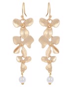 Øreringe - guld blade med perle